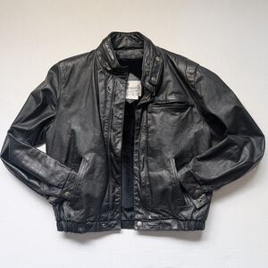 VTG Berman’s Leather Motorcycle Moto Jacket Black Lined Padded EUC Mens 38 Small